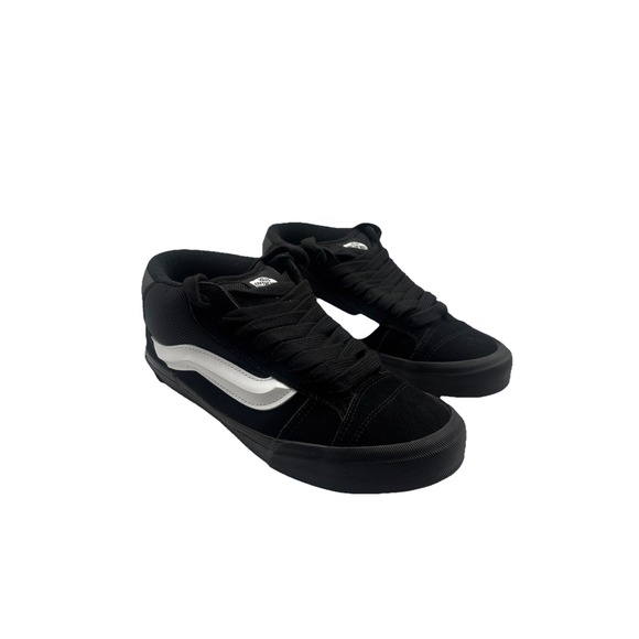 Vans Knu‎ Mid Skate Shoe - Black / Black / White - Size 9.5M - Picture 1 of 8